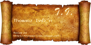 Thomasz Iván névjegykártya